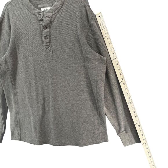 Eddie Bauer Thermal Henley Shirt Mens XLT Tan Waffle Knit Pullover Gorpcore - Picture 8 of 13